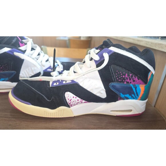 NIKE AIR TECH CHALLENGE HYBRID BLACK WHITE PINK PURPLE ANDRE AGASSI MENS 12